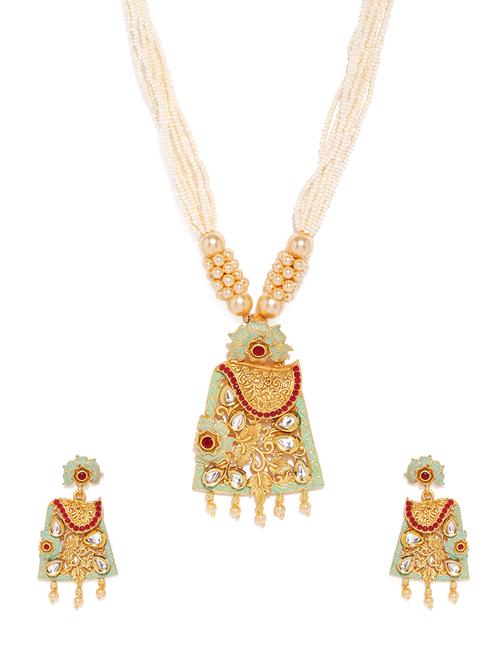 gold brass pendants and earring - 16967474 - Very Small Image - 1