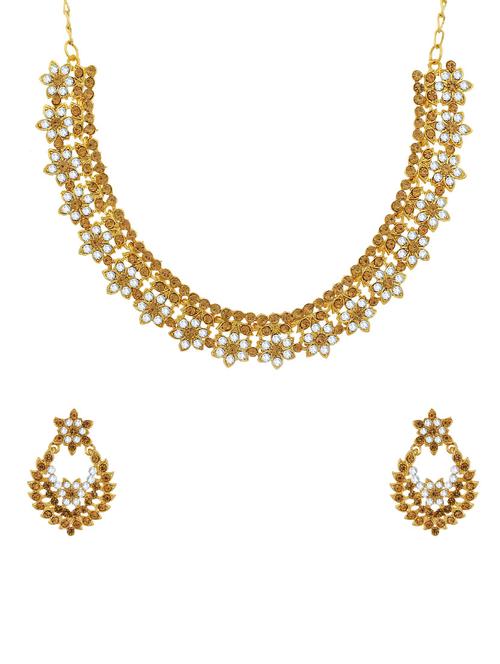 gold brass necklaces and earring - 16967513 - Very Small Image - 1