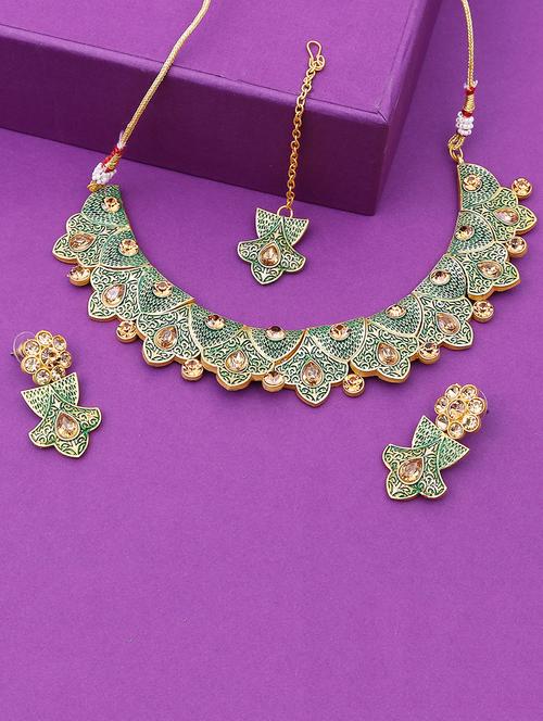 green brass necklaces and earring - 16967518 - Very Small Image - 1