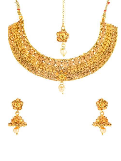 gold brass set & drop earrings - 16967576 - Very Small Image - 1