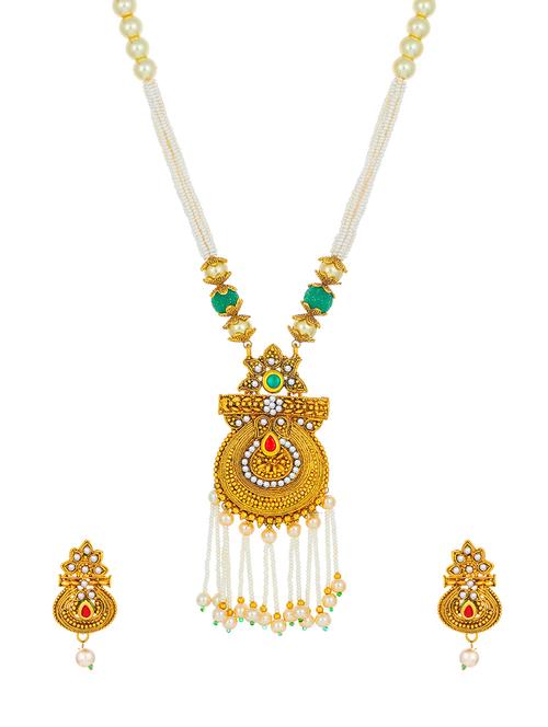 gold brass pendants and earring - 16967580 - Very Small Image - 1