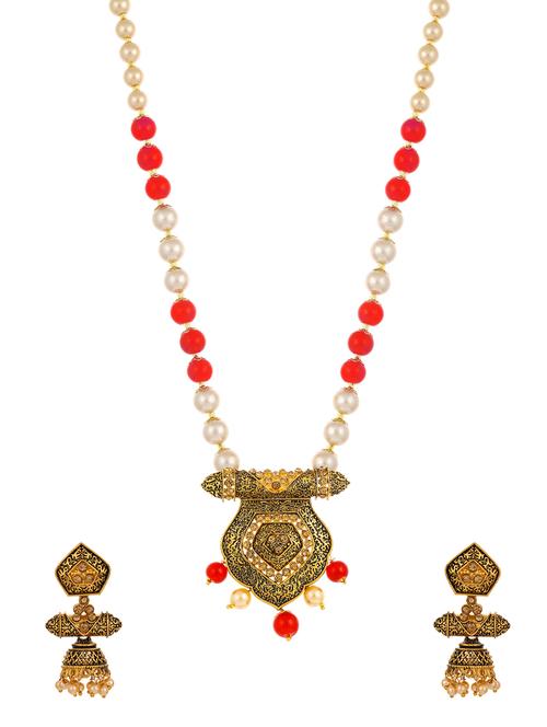 red brass pendants and earring - 16967587 - Very Small Image - 1