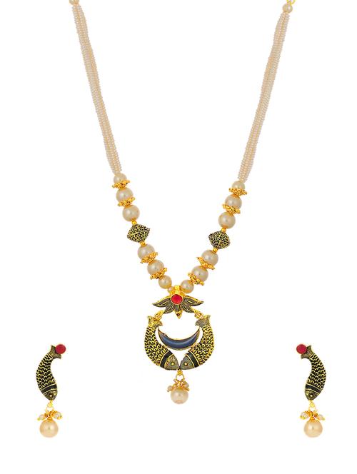 gold brass pendants and earring - 16967596 - Very Small Image - 1