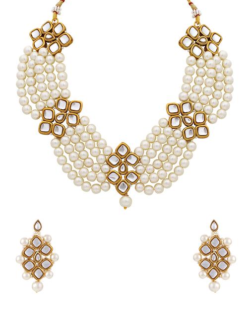 gold brass set & drop earring - 16967654 - Very Small Image - 1
