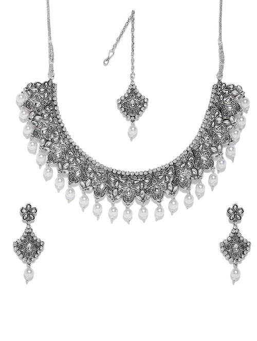 silver brass necklaces and earring - 16967714 - Very Small Image - 1