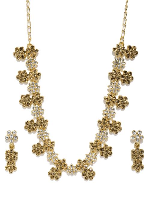 gold brass set & drop earrings - 16967720 - Very Small Image - 1