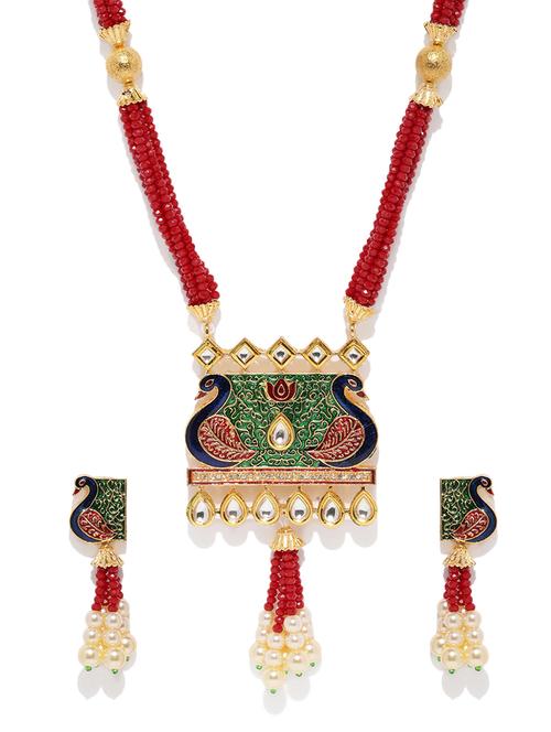 red brass pendants and earring - 16967723 - Very Small Image - 1