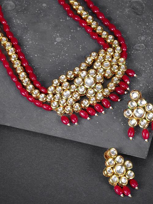 red brass necklaces and earring - 16967730 - Very Small Image - 1