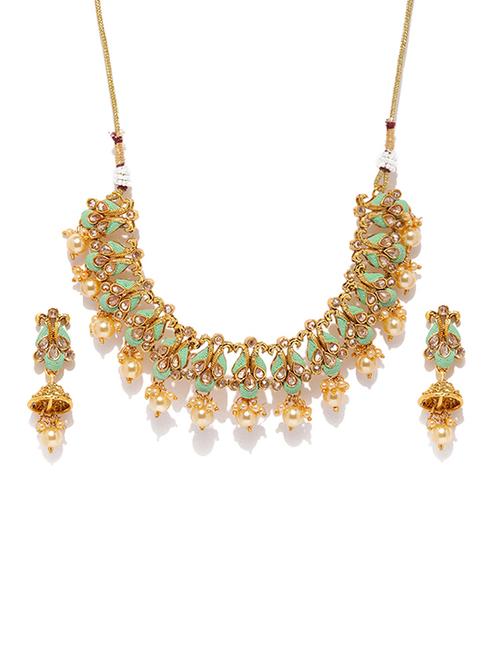 gold brass necklaces and earring - 16967749 - Very Small Image - 1