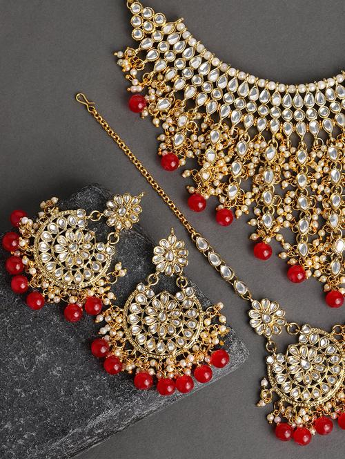 red brass necklaces and earring - 16967755 - Very Small Image - 1