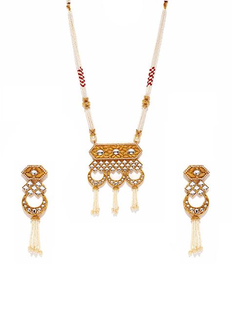 gold brass necklaces and earring - 16967775 - Very Small Image - 1