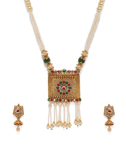 red brass pendants and earring - 16967780 - Very Small Image - 1
