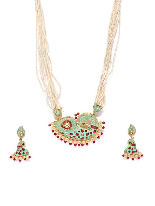 green brass pendants and earring - 16967797 - Very Small Image - 1
