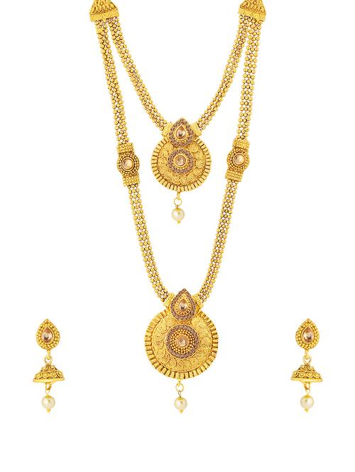 gold brass necklaces and earring - 16967929 - Very Small Image - 1