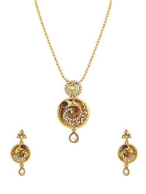 gold brass pendants and earring - 16968017 - Very Small Image - 1