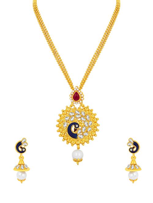 gold brass pendants and earring - 16968050 - Very Small Image - 1