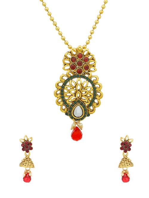 gold brass pendants and earring - 16968097 - Very Small Image - 1