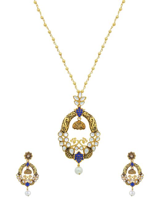 gold brass pendants and earring - 16968098 - Very Small Image - 1