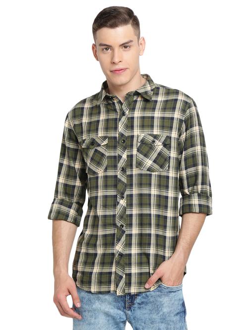 green checkered casual shirt - 16968107 - Very Small Image - 1