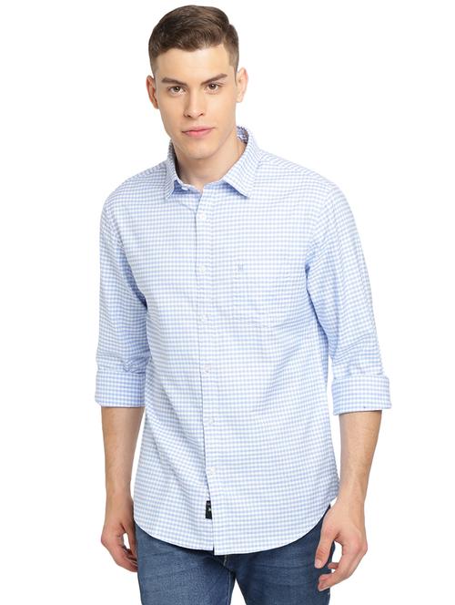 light blue checkered casual shirt - 16968113 - Very Small Image - 1