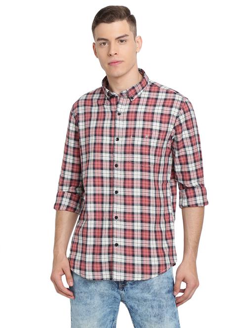 red checkered casual shirt - 16968141 - Very Small Image - 1