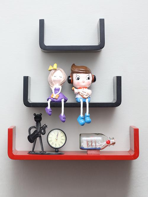 u shaped floating wall rack shelf (set of 3) - 16968760 - Very Small Image - 1