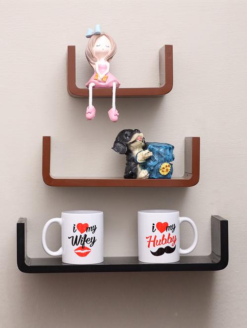 u shaped floating wall rack shelf (set of 3) - 16968764 - Very Small Image - 1
