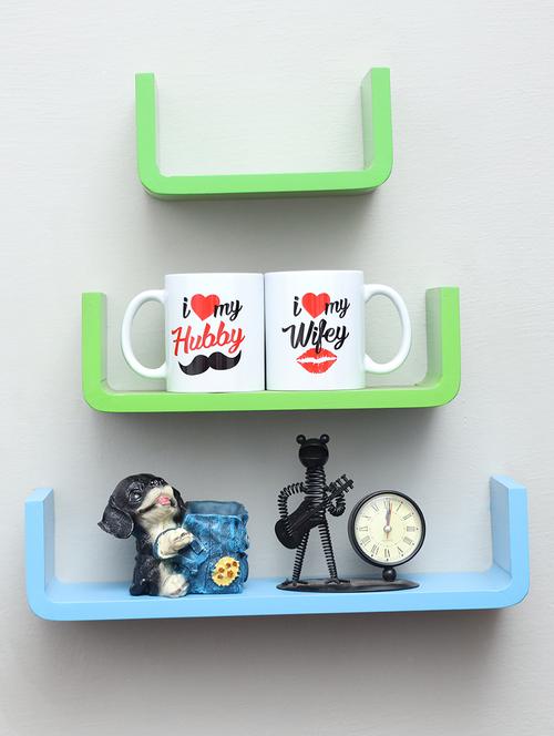 u shaped floating wall rack shelf (set of 3) - 16968771 - Very Small Image - 1