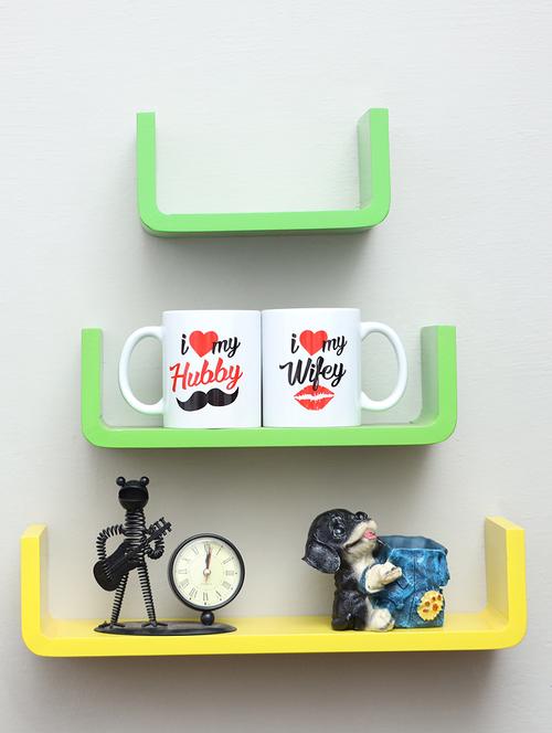 u shaped floating wall rack shelf (set of 3) - 16968772 - Very Small Image - 1