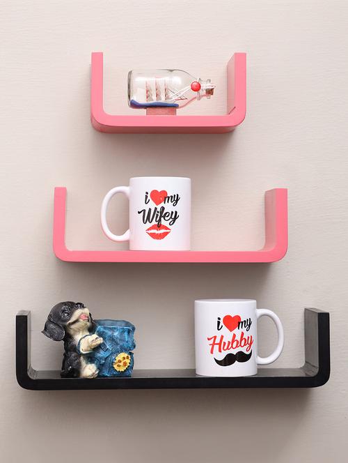 u shaped floating wall rack shelf (set of 3) - 16968773 - Very Small Image - 1