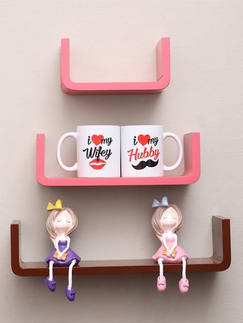 u shaped floating wall rack shelf (set of 3) - 16968774 - Very Small Image - 1