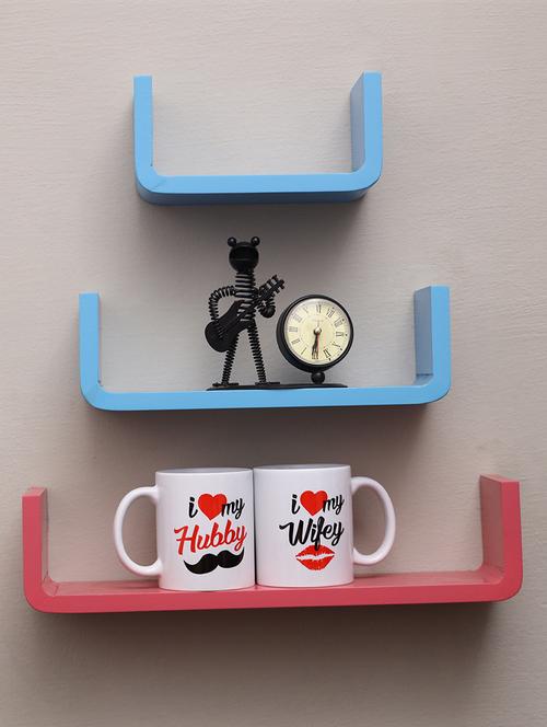 u shaped floating wall rack shelf (set of 3) - 16968776 - Very Small Image - 1