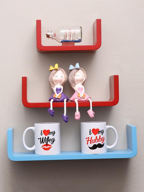 u shaped floating wall rack shelf (set of 3) - 16968779 - Very Small Image - 1