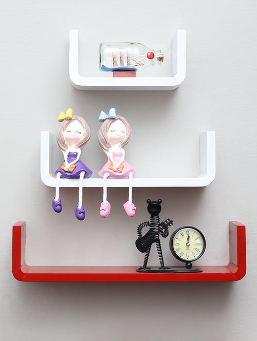 u shaped floating wall rack shelf (set of 3) - 16968794 - Very Small Image - 1
