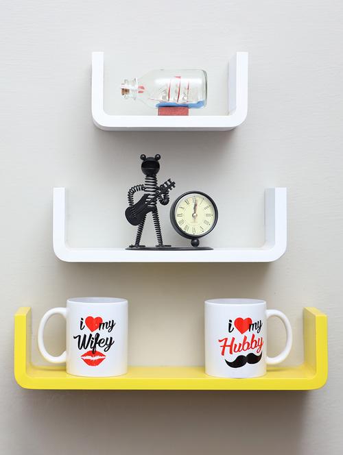 u shaped floating wall rack shelf (set of 3) - 16968797 - Very Small Image - 1