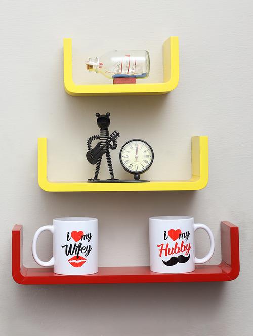 u shaped floating wall rack shelf (set of 3) - 16968804 - Very Small Image - 1