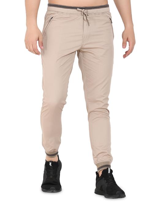beige solid jogger - 16970069 - Very Small Image - 1