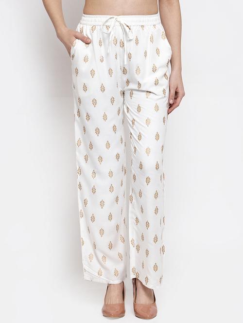 white viscose palazzo - 16970342 - Very Small Image - 1