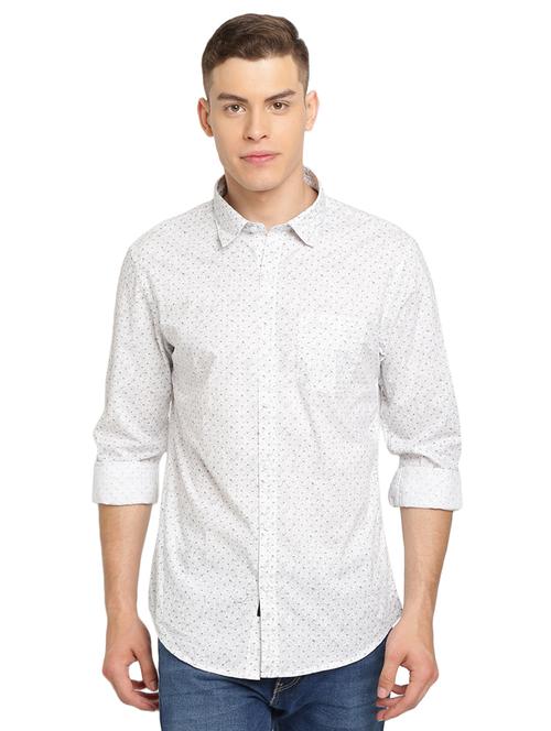 white printed casual shirt - 16970508 - Very Small Image - 1