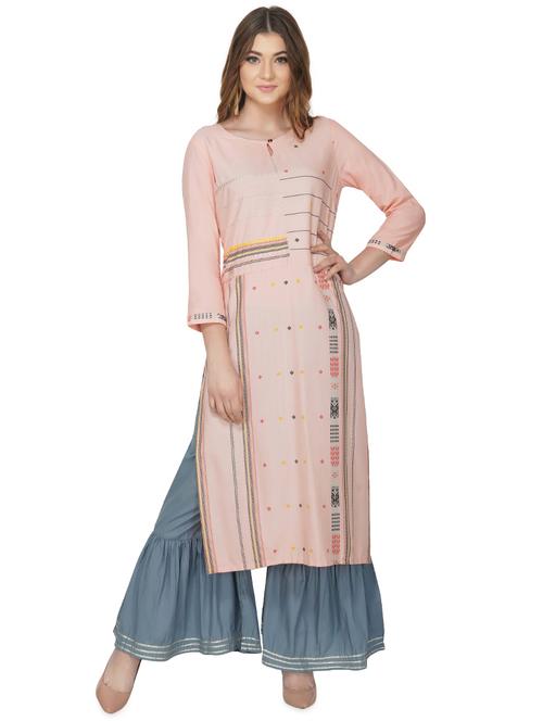 printed kurta sharara set - 16970631 - Very Small Image - 1