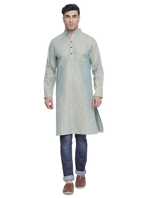grey solid long kurta - 16970836 - Very Small Image - 1