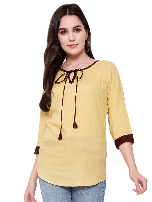 tie up neck solid top - 16971221 - Very Small Image - 1