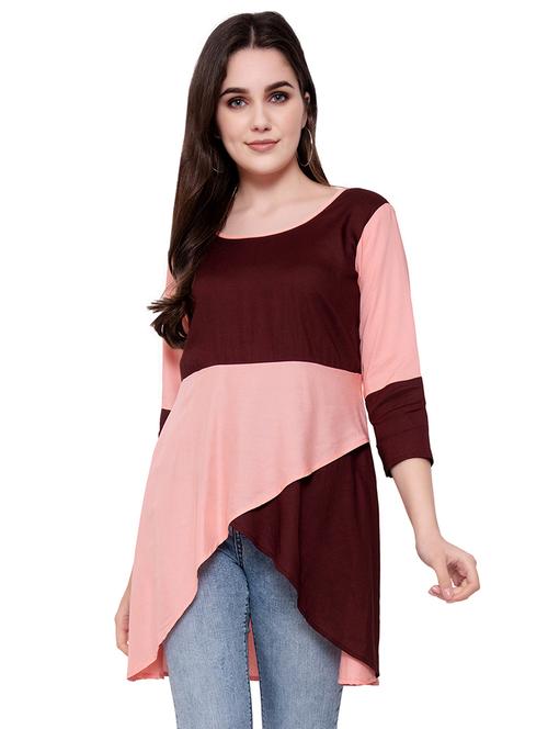 color block asymmetric tunic - 16971223 - Very Small Image - 1