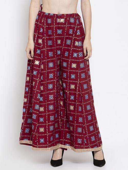 printed flared palazzo - 16971242 - Very Small Image - 1