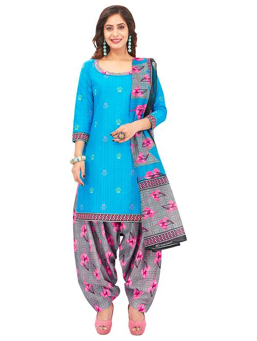 printed unstitched salwar suit - 16971383 - Very Small Image - 1