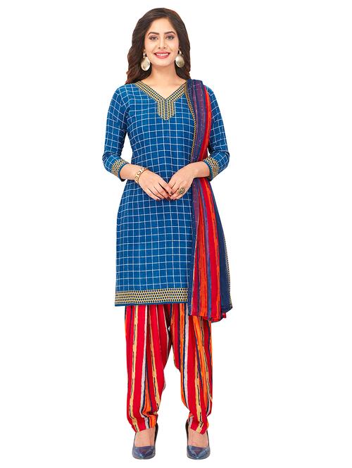 printed unstitched salwar suit - 16971411 - Very Small Image - 1