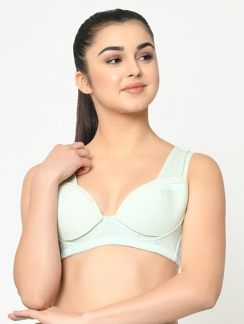 green cotton maternitynursing bra - 16971710 - Very Small Image - 1