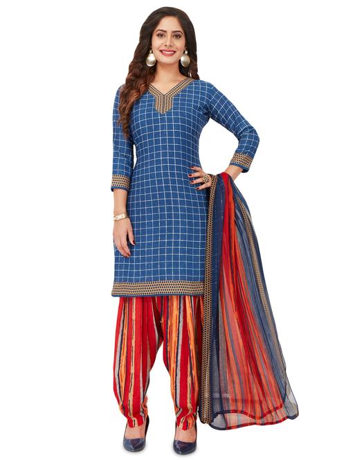 printed unstitched salwar suit - 16971747 - Very Small Image - 1