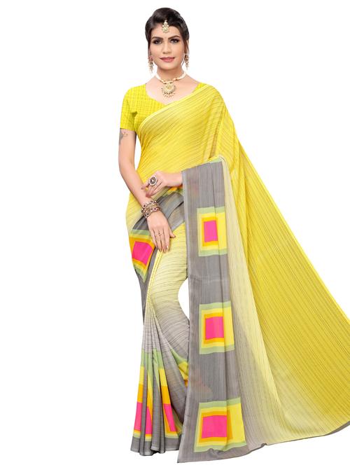 printed woven saree with blouse - 16972605 - Very Small Image - 1