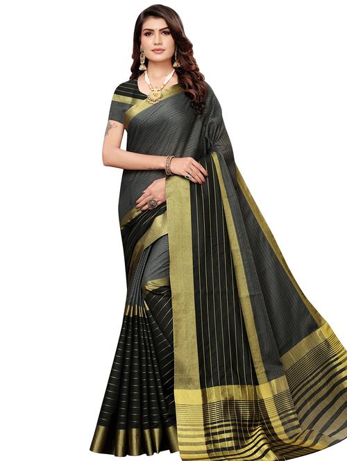 solid banarasi saree with blouse - 16972686 - Very Small Image - 1